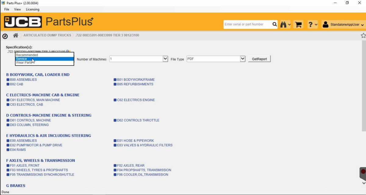JCB Service Parts Catalog